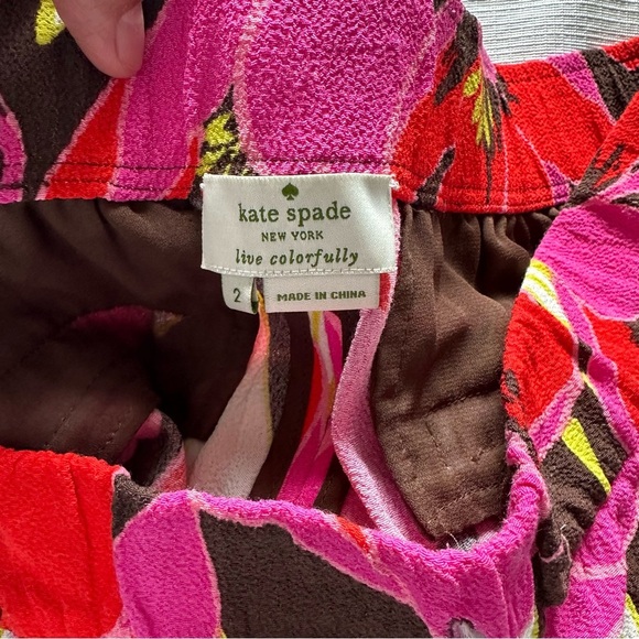 Kate Spade Red and Pink Cropped Floral Pants - Picture 10 of 11